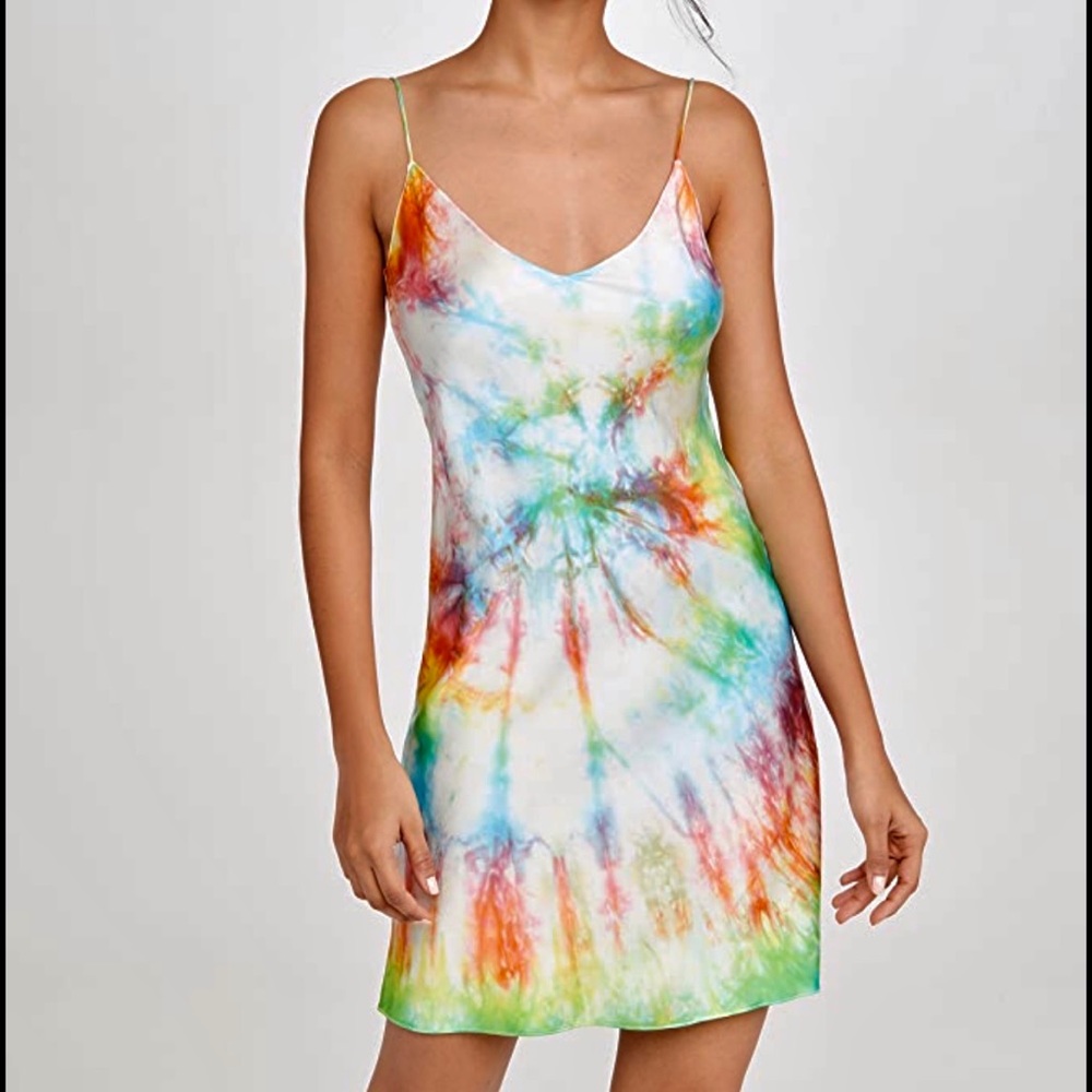 Dannijo tie dye short silk slip dress